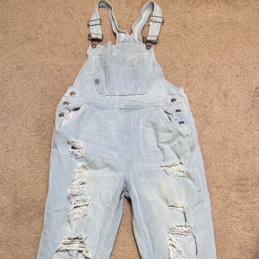 Womens Jean Denim Overalls Jumper Sz-M